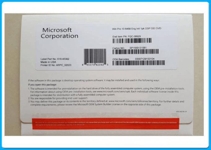 De Windows10 Microsoft Windows dos software código 100% chave do OEM da ativação em linha NENHUMA chave de MSDN